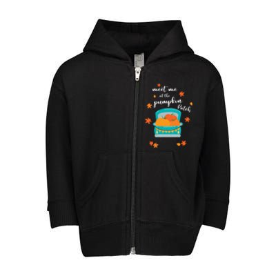 Meet Me At Pumpkin Patch Thanksgiving Truck Toddler Zip Fleece Hoodie