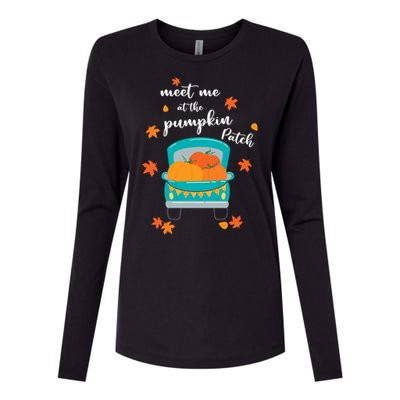 Meet Me At Pumpkin Patch Thanksgiving Truck Womens Cotton Relaxed Long Sleeve T-Shirt