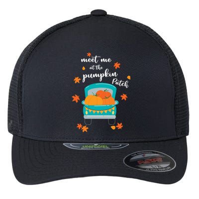 Meet Me At Pumpkin Patch Thanksgiving Truck Flexfit Unipanel Trucker Cap