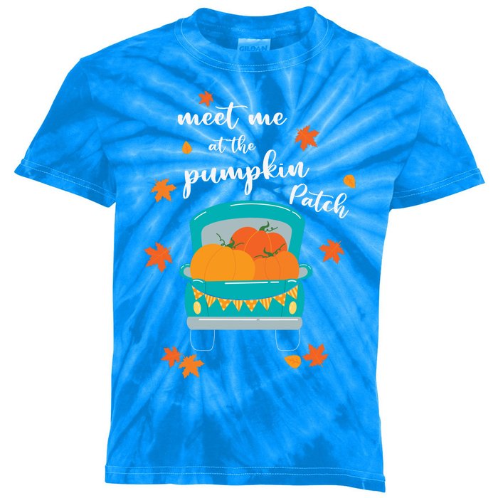 Meet Me At Pumpkin Patch Thanksgiving Truck Kids Tie-Dye T-Shirt