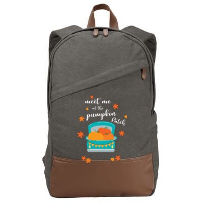 Meet Me At Pumpkin Patch Thanksgiving Truck Cotton Canvas Backpack