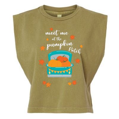 Meet Me At Pumpkin Patch Thanksgiving Truck Garment-Dyed Women's Muscle Tee