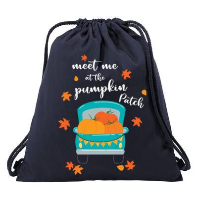 Meet Me At Pumpkin Patch Thanksgiving Truck Drawstring Bag