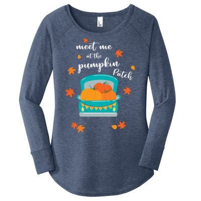 Meet Me At Pumpkin Patch Thanksgiving Truck Women's Perfect Tri Tunic Long Sleeve Shirt