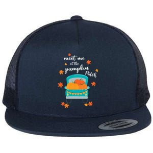 Meet Me At Pumpkin Patch Thanksgiving Truck Flat Bill Trucker Hat