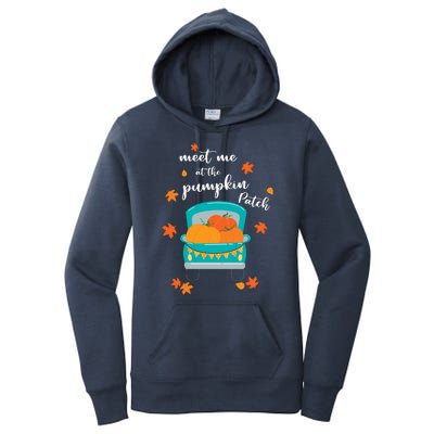 Meet Me At Pumpkin Patch Thanksgiving Truck Women's Pullover Hoodie