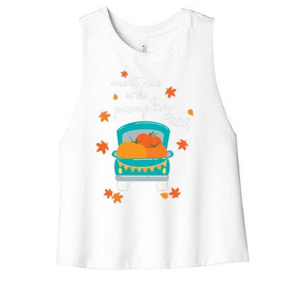 Meet Me At Pumpkin Patch Thanksgiving Truck Women's Racerback Cropped Tank