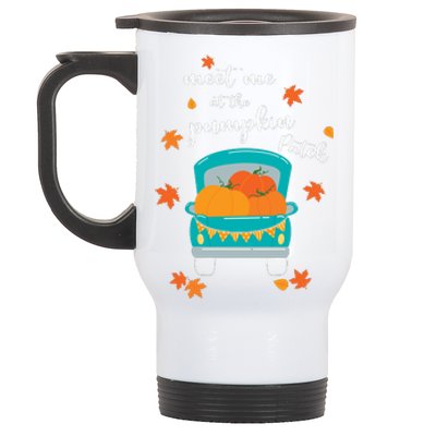 Meet Me At Pumpkin Patch Thanksgiving Truck Stainless Steel Travel Mug