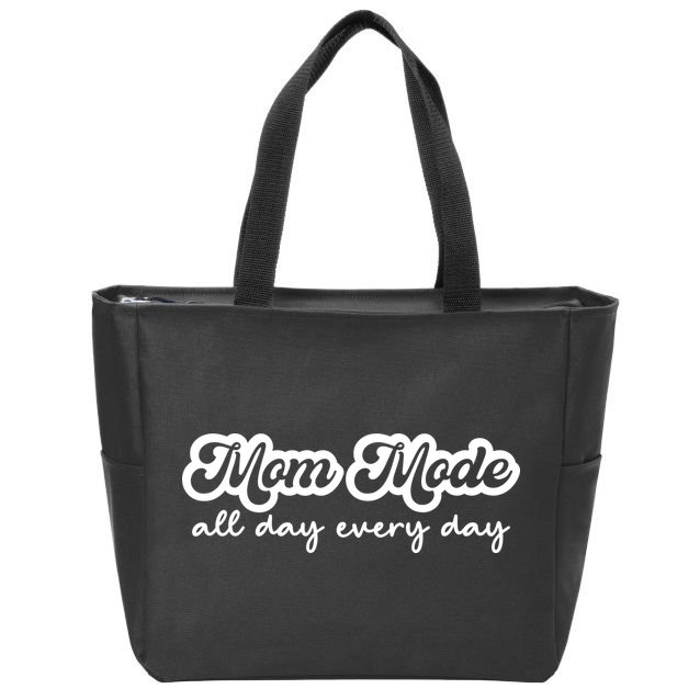 Mom Made All Day Every Day Zip Tote Bag