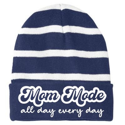 Mom Made All Day Every Day Striped Beanie with Solid Band