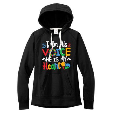 Mom Mama Autistic Autism Awareness Month Women's Fleece Hoodie