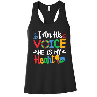 Mom Mama Autistic Autism Awareness Month Women's Racerback Tank