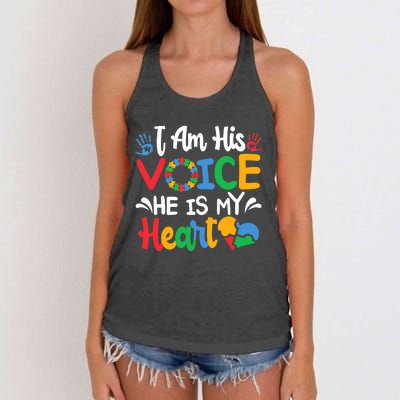 Mom Mama Autistic Autism Awareness Month Women's Knotted Racerback Tank