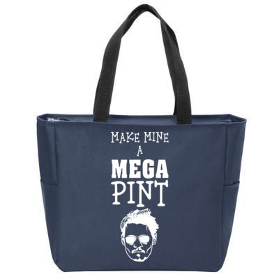 Make Mine A Mega Pint Funny Johnny Depp Zip Tote Bag