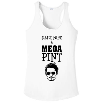 Make Mine A Mega Pint Funny Johnny Depp Ladies PosiCharge Competitor Racerback Tank
