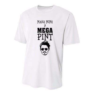 Make Mine A Mega Pint Funny Johnny Depp Youth Performance Sprint T-Shirt