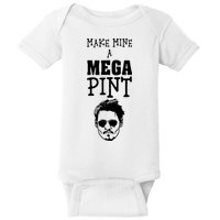 Make Mine A Mega Pint Funny Johnny Depp Baby Bodysuit