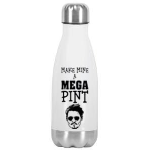 Make Mine A Mega Pint Funny Johnny Depp Stainless Steel Insulated Water Bottle