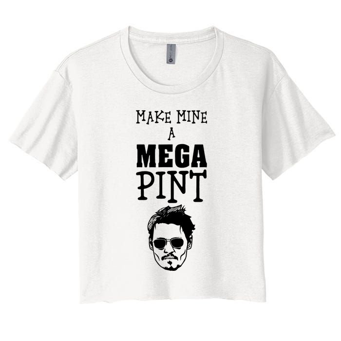 Make Mine A Mega Pint Funny Johnny Depp Crop Top
