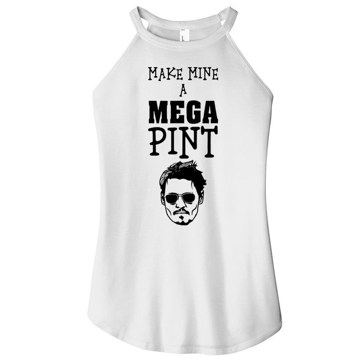 Make Mine A Mega Pint Funny Johnny Depp Women's Perfect Tri Rocker Tank