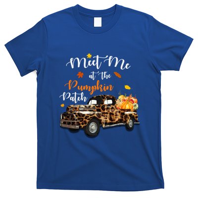 Meet Me At The Pumpkins Patch Leopard Halloween Thanksgiving Gift T-Shirt