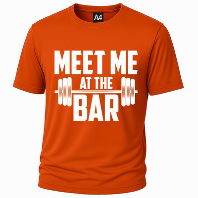 Meet Me At The Bar Gym Weightlifters Gym Buddies Workout Meaningful Gift Cooling Performance Crew T-Shirt