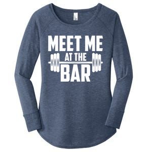 Meet Me At The Bar Gym Weightlifters Gym Buddies Workout Meaningful Gift Women's Perfect Tri Tunic Long Sleeve Shirt