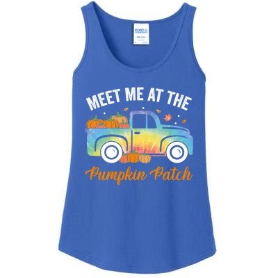 Meet Me At The Pumpkin Patch Tie Dye Truck Pickup Fall Great Gift Ladies Essential Tank