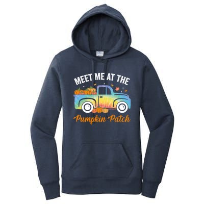 Meet Me At The Pumpkin Patch Tie Dye Truck Pickup Fall Great Gift Women's Pullover Hoodie