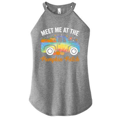 Meet Me At The Pumpkin Patch Tie Dye Truck Pickup Fall Great Gift Women’s Perfect Tri Rocker Tank