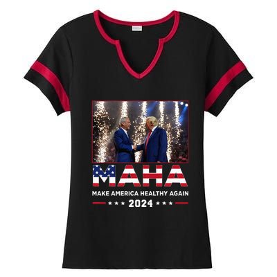 Maha Make America Healthy Again 2024 Ladies Halftime Notch Neck Tee