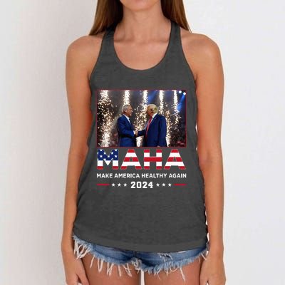 Maha Make America Healthy Again 2024 Women's Knotted Racerback Tank