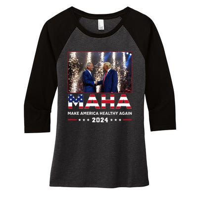 Maha Make America Healthy Again 2024 Women's Tri-Blend 3/4-Sleeve Raglan Shirt