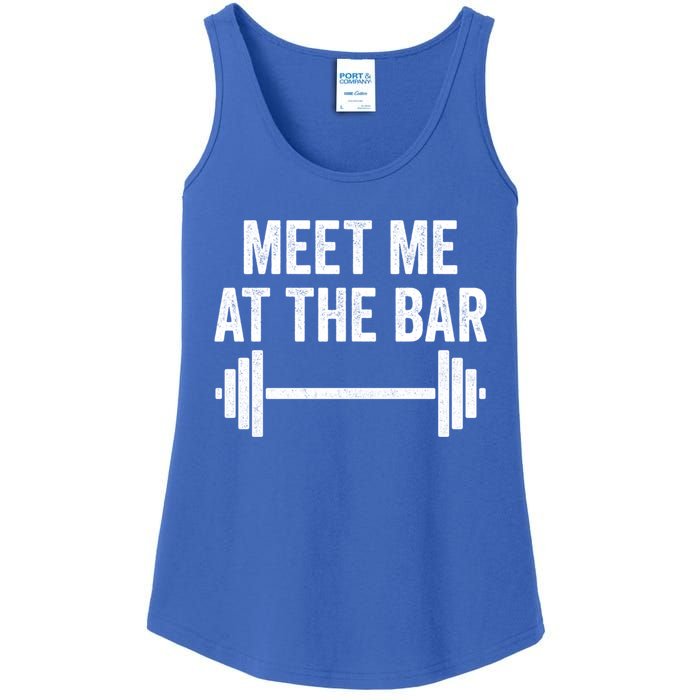 Meet Me At The Bar Gym Workout Training Funny Gift Ladies Essential Tank