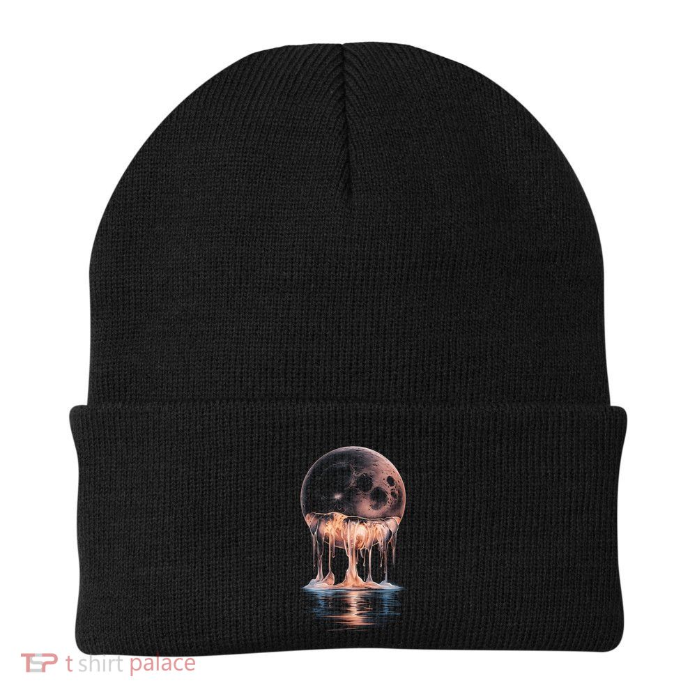 Melting Moon Abstract Design Graphic Gift Knit Cap Winter Beanie