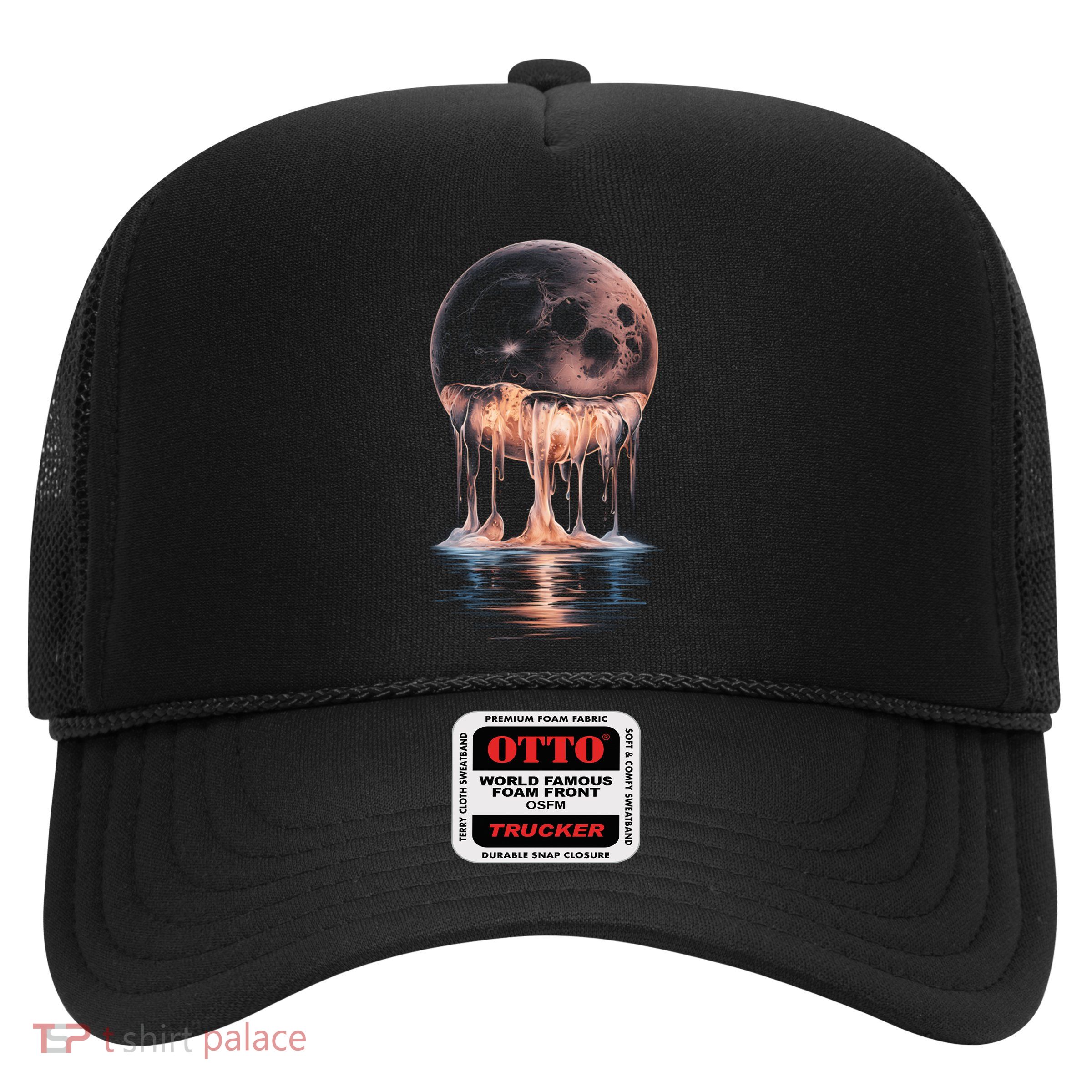 Melting Moon Abstract Design Graphic Gift Trucker Hat