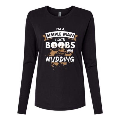 Mudding Mud ATV Funny 4x4 Wheeler Womens Cotton Relaxed Long Sleeve T-Shirt