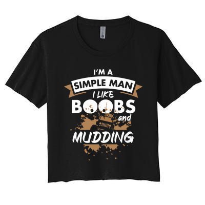 Mudding Mud ATV Funny 4x4 Wheeler Women's Crop Top Tee