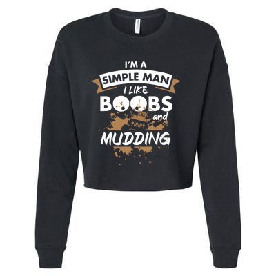 Mudding Mud ATV Funny 4x4 Wheeler Cropped Pullover Crew