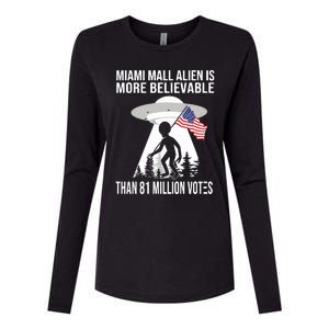 Miami Mall Alien Is More Believable Than 81 Million Votes Womens Cotton Relaxed Long Sleeve T-Shirt