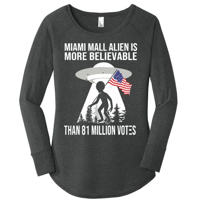 Miami Mall Alien Is More Believable Than 81 Million Votes Women's Perfect Tri Tunic Long Sleeve Shirt