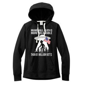 Miami Mall Alien Is More Believable Than 81 Million Votes Women's Fleece Hoodie