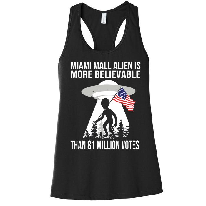 Miami Mall Alien Is More Believable Than 81 Million Votes Women's Racerback Tank