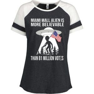 Miami Mall Alien Is More Believable Than 81 Million Votes Enza Ladies Jersey Colorblock Tee