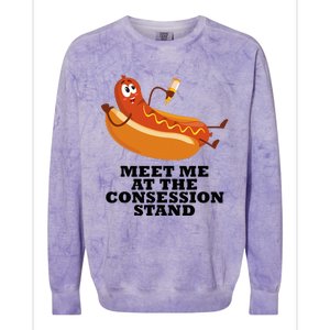 Meet Me At Concession Stand Hotdog Applying Mustard Colorblast Crewneck Sweatshirt