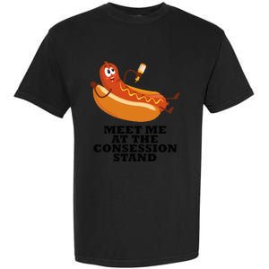 Meet Me At Concession Stand Hotdog Applying Mustard Garment-Dyed Heavyweight T-Shirt