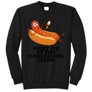 Meet Me At Concession Stand Hotdog Applying Mustard Sweatshirt