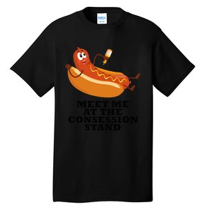 Meet Me At Concession Stand Hotdog Applying Mustard Tall T-Shirt