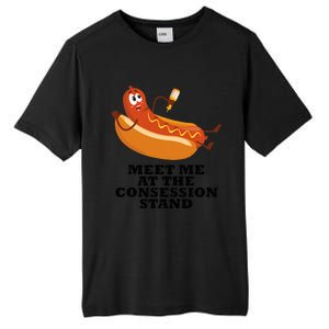 Meet Me At Concession Stand Hotdog Applying Mustard Tall Fusion ChromaSoft Performance T-Shirt