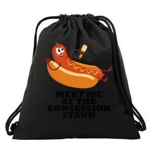 Meet Me At Concession Stand Hotdog Applying Mustard Drawstring Bag